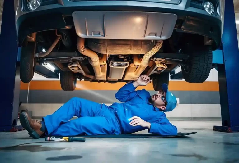 Rebuilt transmission parts carefully laid out for assembly in a repair workshop.