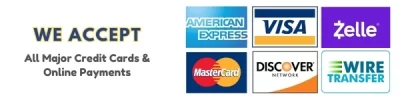 We Accept All Credit and Debit Cards to buy used Transmissions, used engines, and all other Cars parts and truck parts